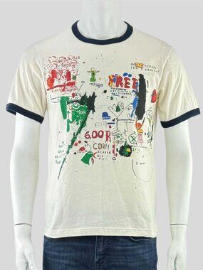 Uniqlo UT Archive Cream Ringer Graphic Tee Mens - Small